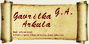 Gavrilka Arkula vizit kartica
